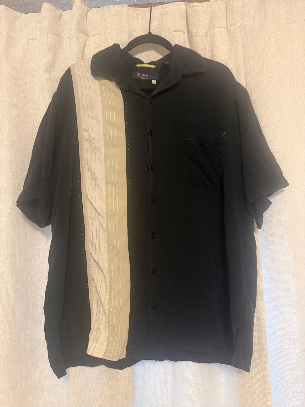 NAT NAST luxury originals 100%silk mens shirt size XLT
